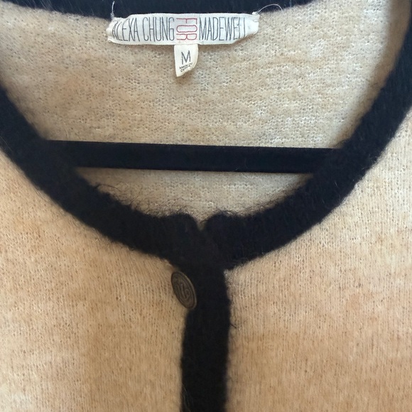 Alexa Chung x Madewell Mohair Cardigan Sweater with Black Trim Medium - Picture 3 of 6